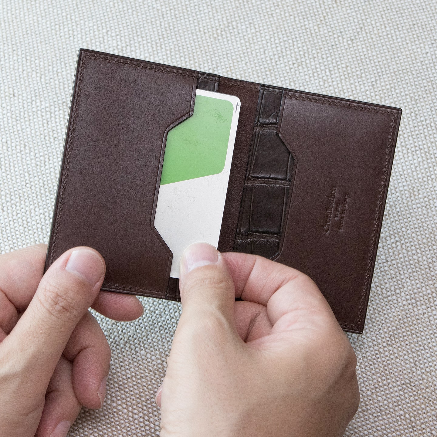 ブリランテ × クロコダイル 二つ折りパスケース | 大人の財布・ カード 