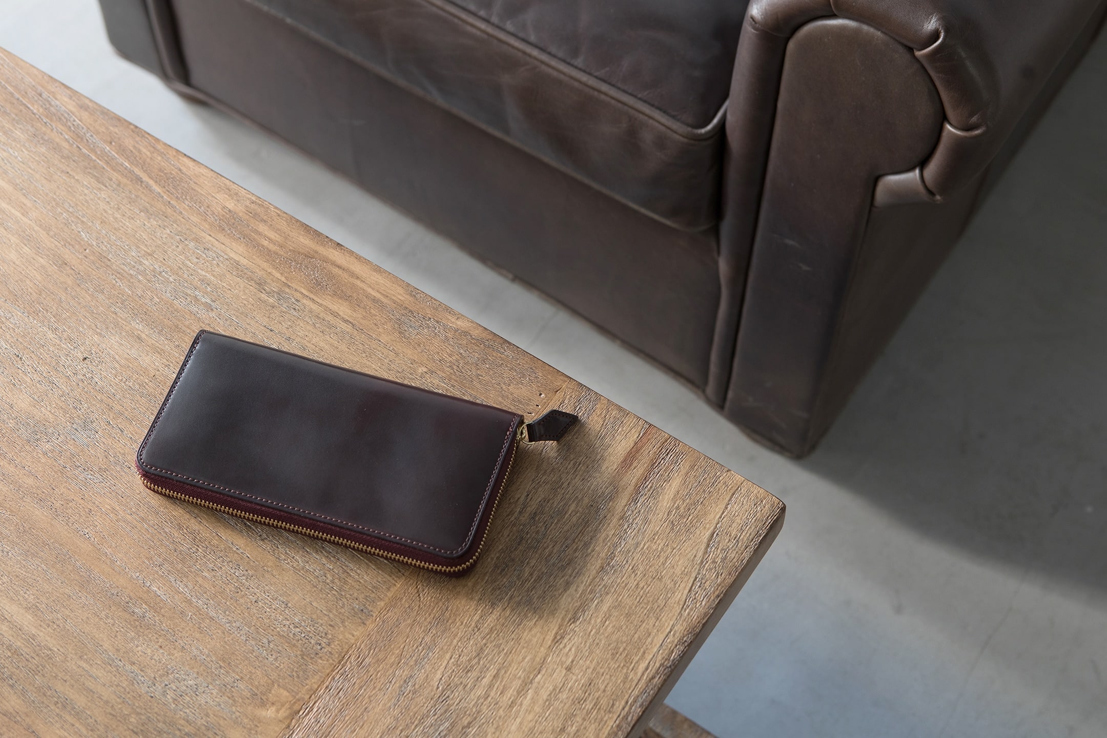 「歳末セール」HORWEEN シェルコードバン　ハーフウォレット即購入大歓迎