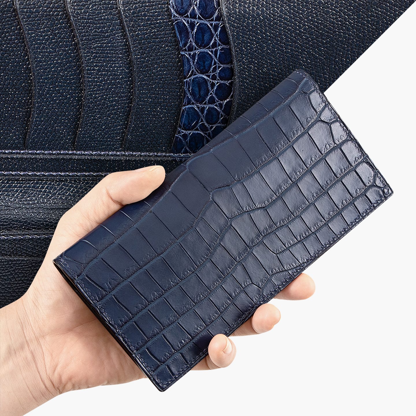 藍染めポロサス 薄型長財布