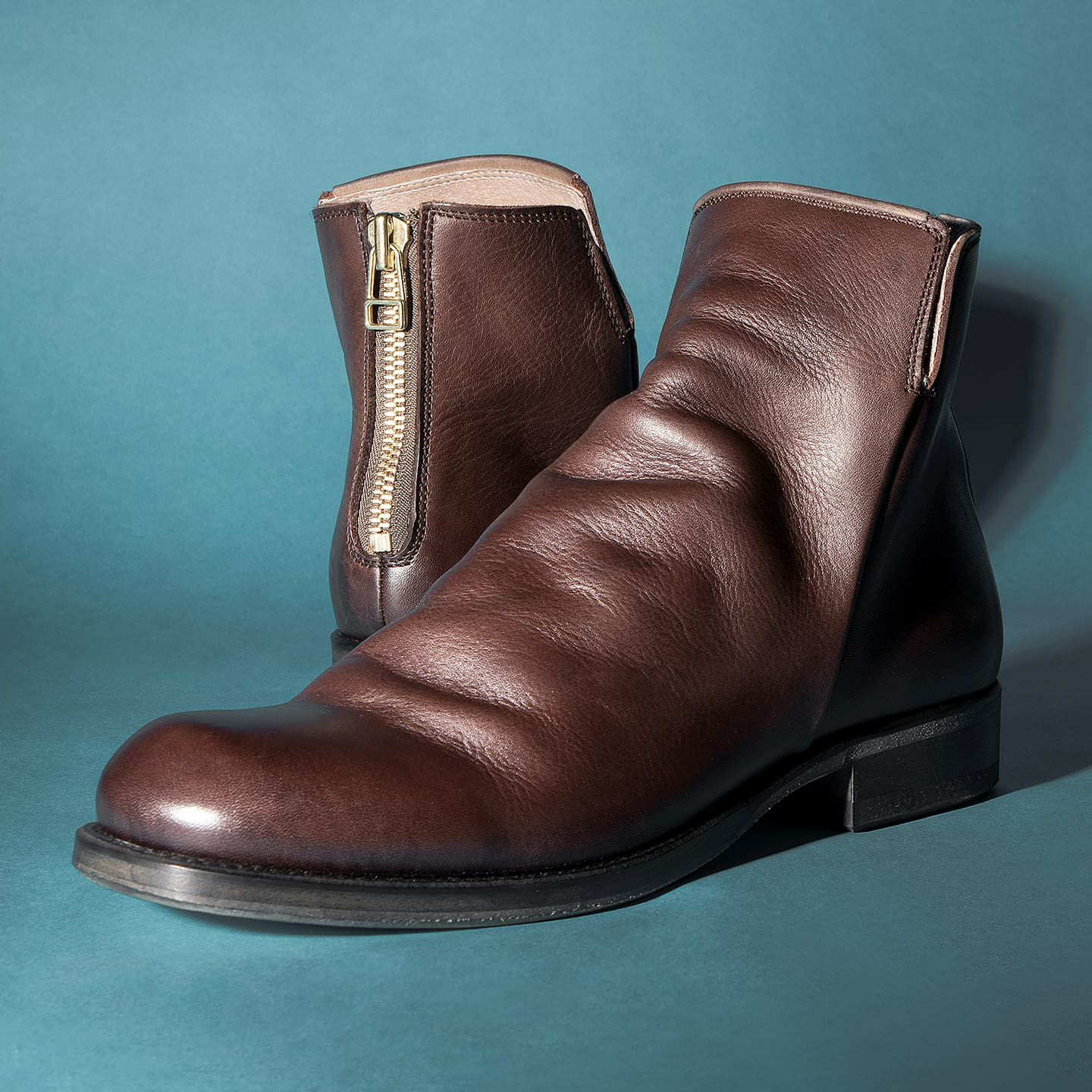 靴/シューズエイケイエム／AKM バックジップブーツ シューズ 靴 メンズ 男性 男性用レザー 革 本革 ブラウン 茶  G021-COW002 back zip boots italian cow leather TRAPPER プレーントゥ