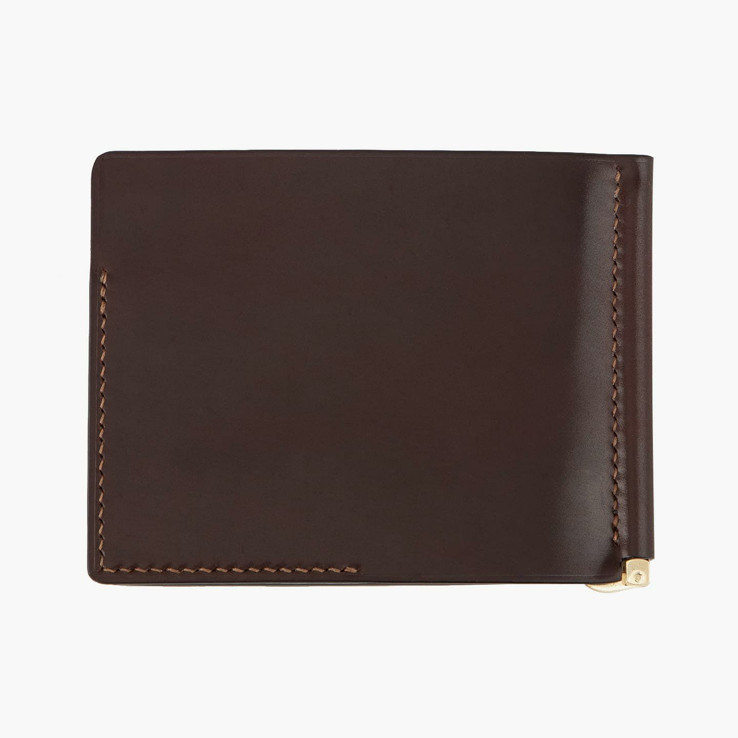 外装（シェルコードバン）：Burgundy、カード段（ブッテーロ）：Camel、金具：Gold、糸色：外装（シェルコードバン）と同色