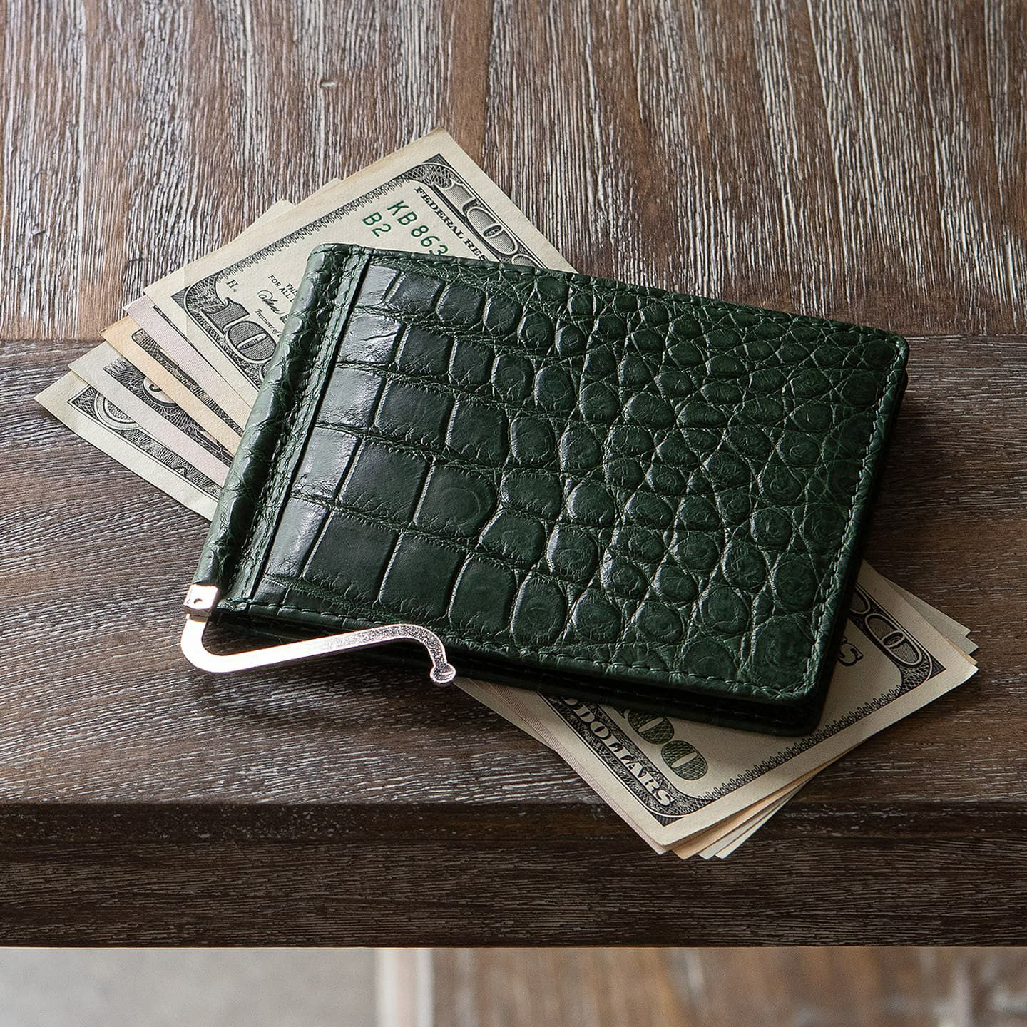 ナイルクロコダイル マネークリップ | 大人のバッグ・財布