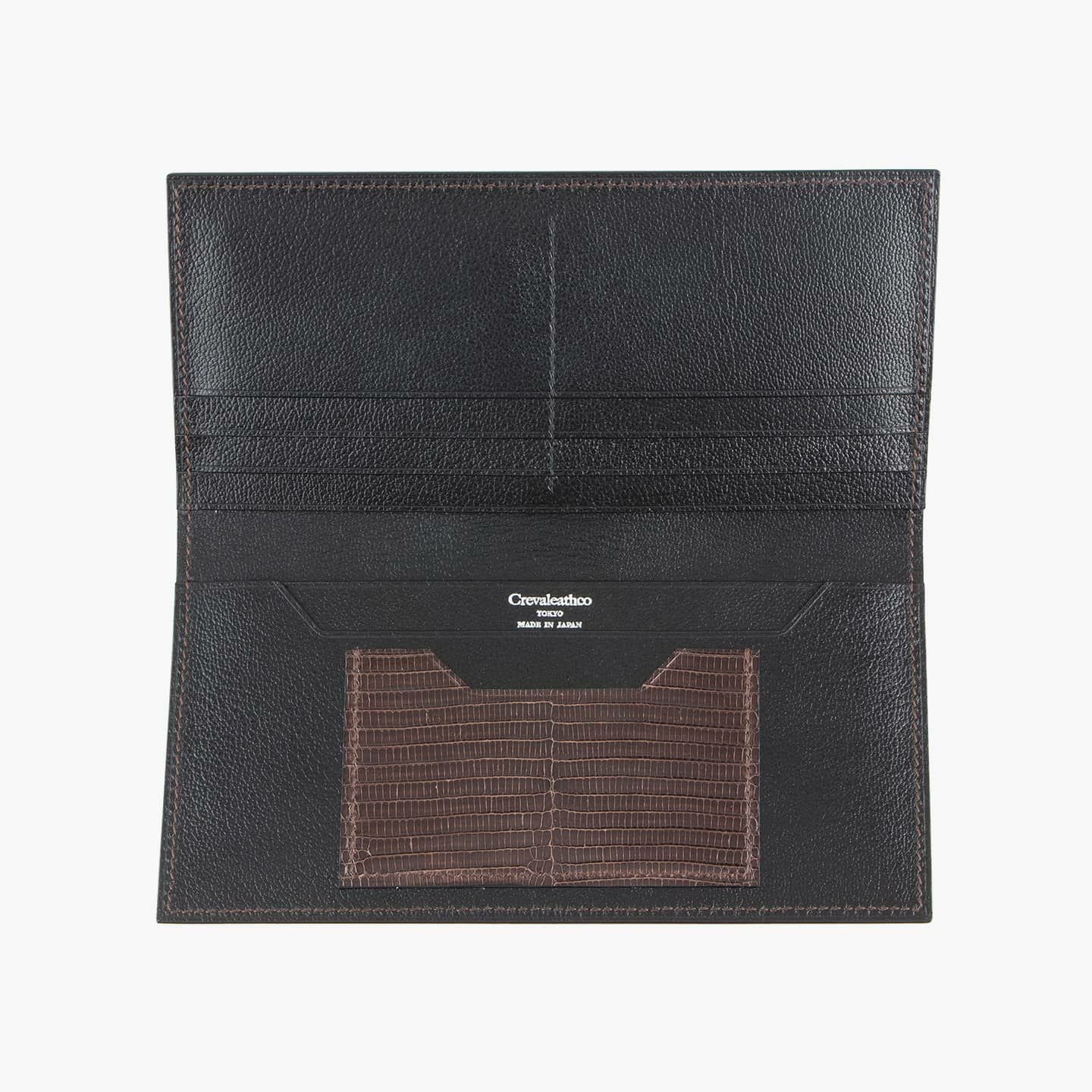 外装（リザード）：Dark Brown、パスケース（リザード）：Dark Brown