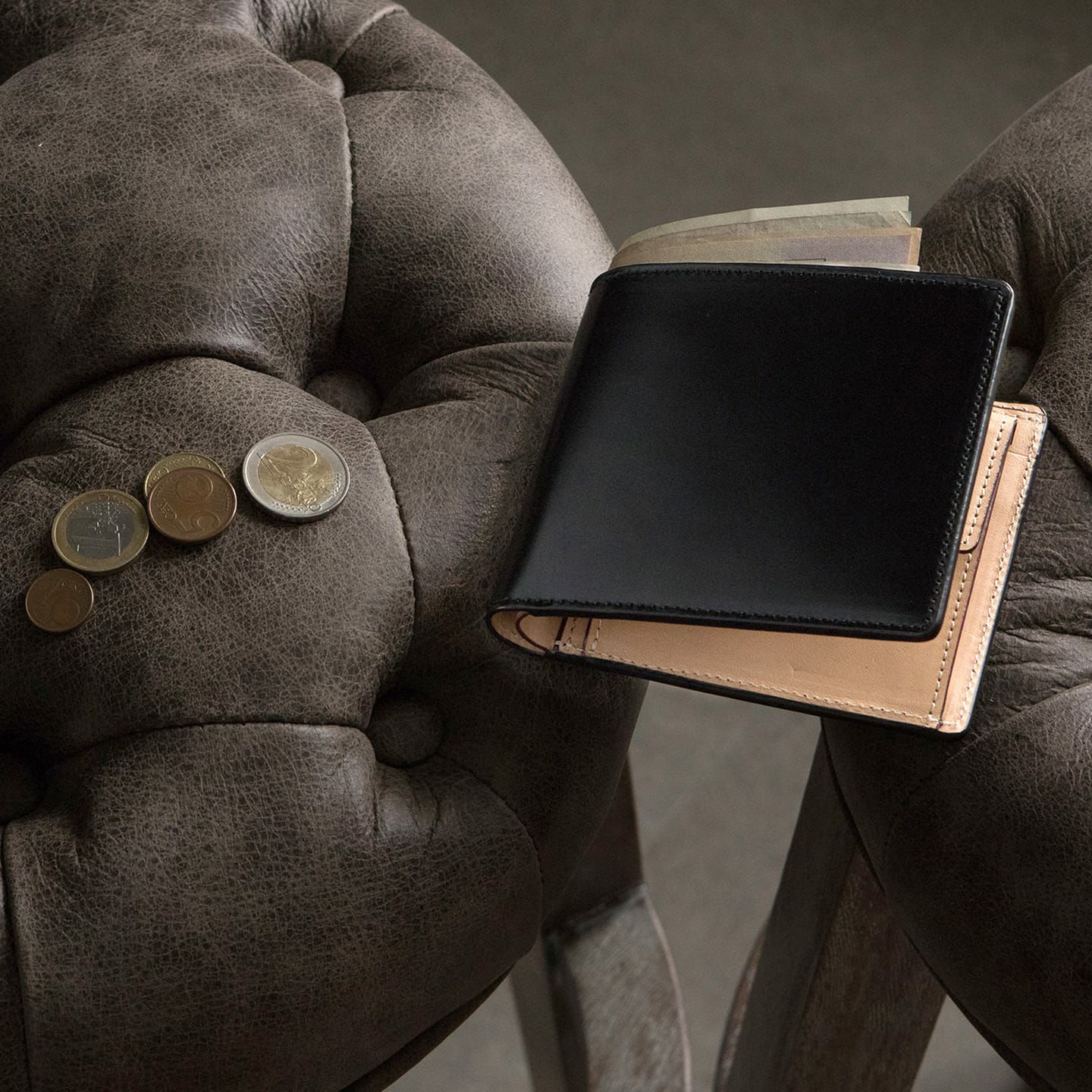 アニリン染めコードバン 二つ折り財布（小銭入れ付き） | 大人のバッグ・財布・ 二つ折り財布 など拘りの日本製ブランドなら MLS（Mens  Leather Store）