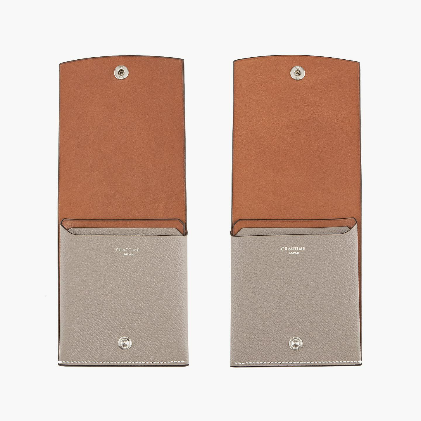 外装 & 内装カードポケット（ダービー）：Tourterelle ／ 内装裏地（バラニール）：Fauve ／ 糸色（MeiSi）：White