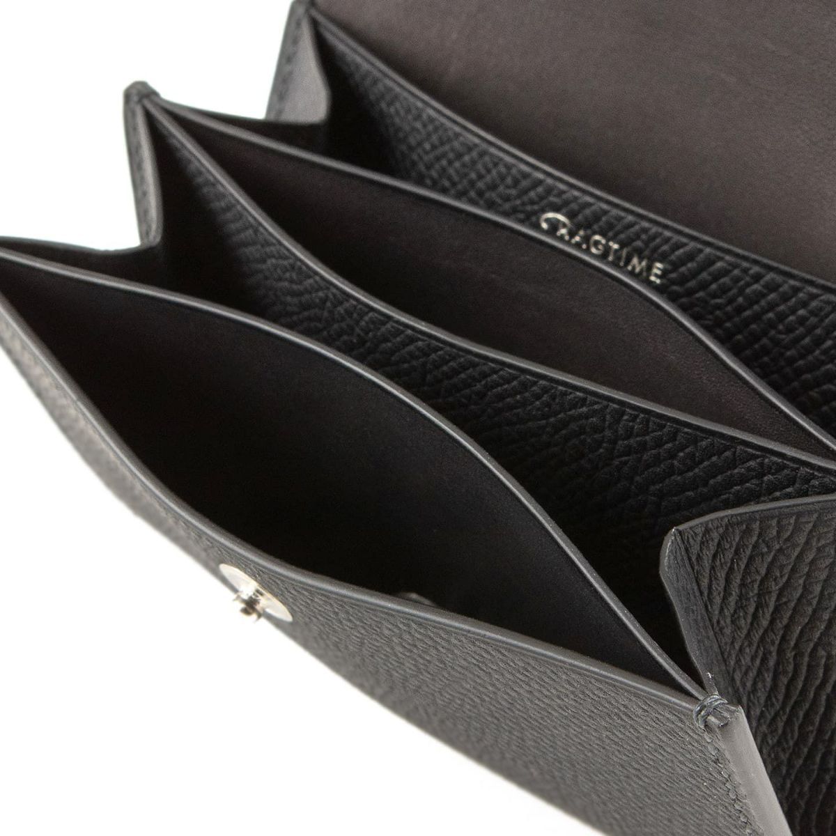 外装 & 内装カードポケット（ダービー）：Noir ／ 内装裏地（バラニール）：Black ／ 糸色（MeiSi）：Dark Gray