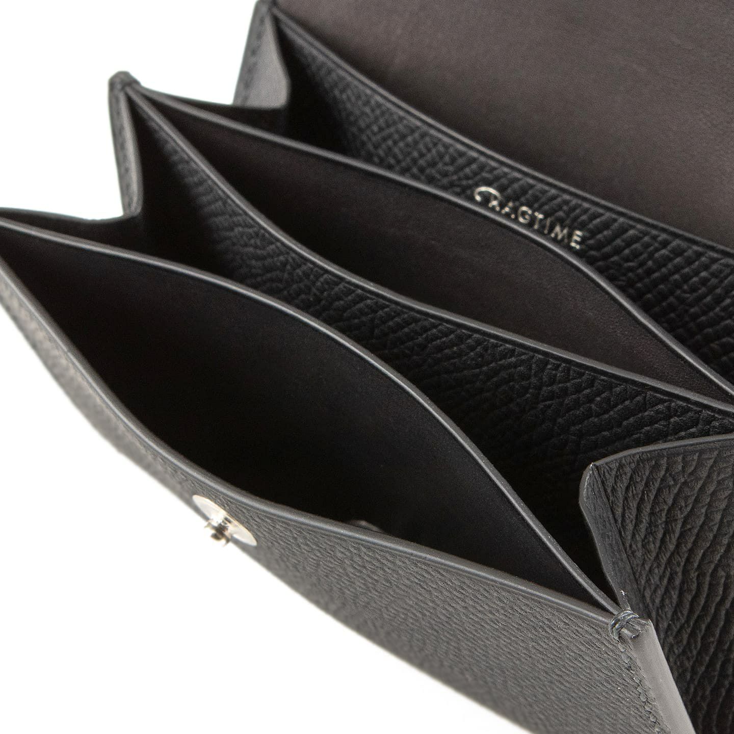 外装 & 内装カードポケット（ダービー）：Noir ／ 内装裏地（バラニール）：Black ／ 糸色（MeiSi）：Dark Gray