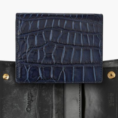 藍染めクロコダイル ミニウォレット | 大人のバッグ・財布・ ミニ 