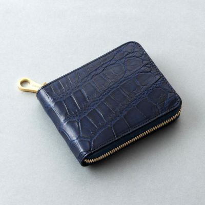 藍染めクロコダイル ミニウォレット | 大人の財布・ ミニ・コンパクト 