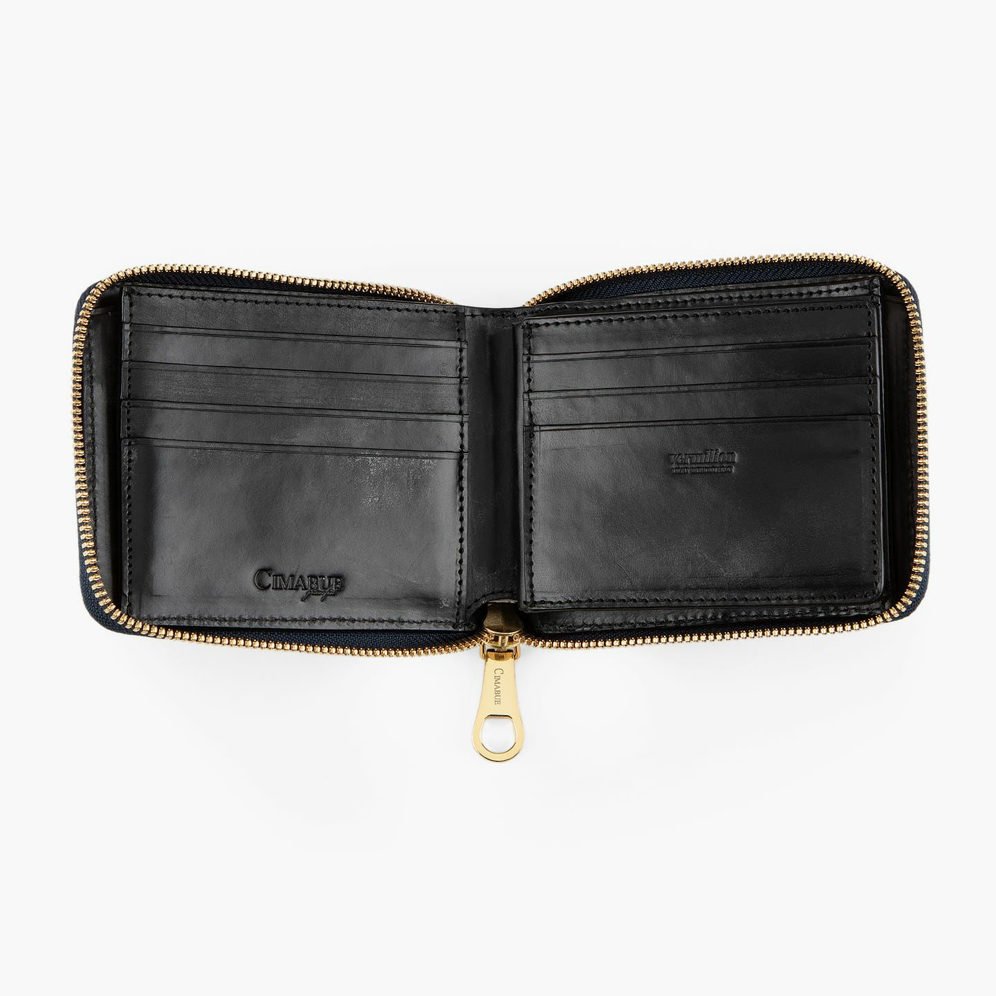 藍染めクロコダイル ラウンドジップ二つ折り財布 | 大人のバッグ・財布