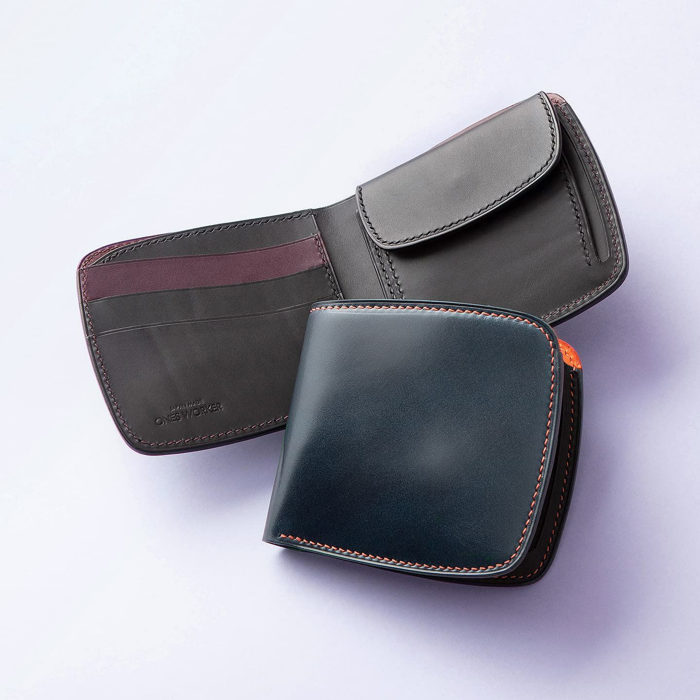 onesworker ワンズウォーカー コードバン 二つ折り財布カラーブラック