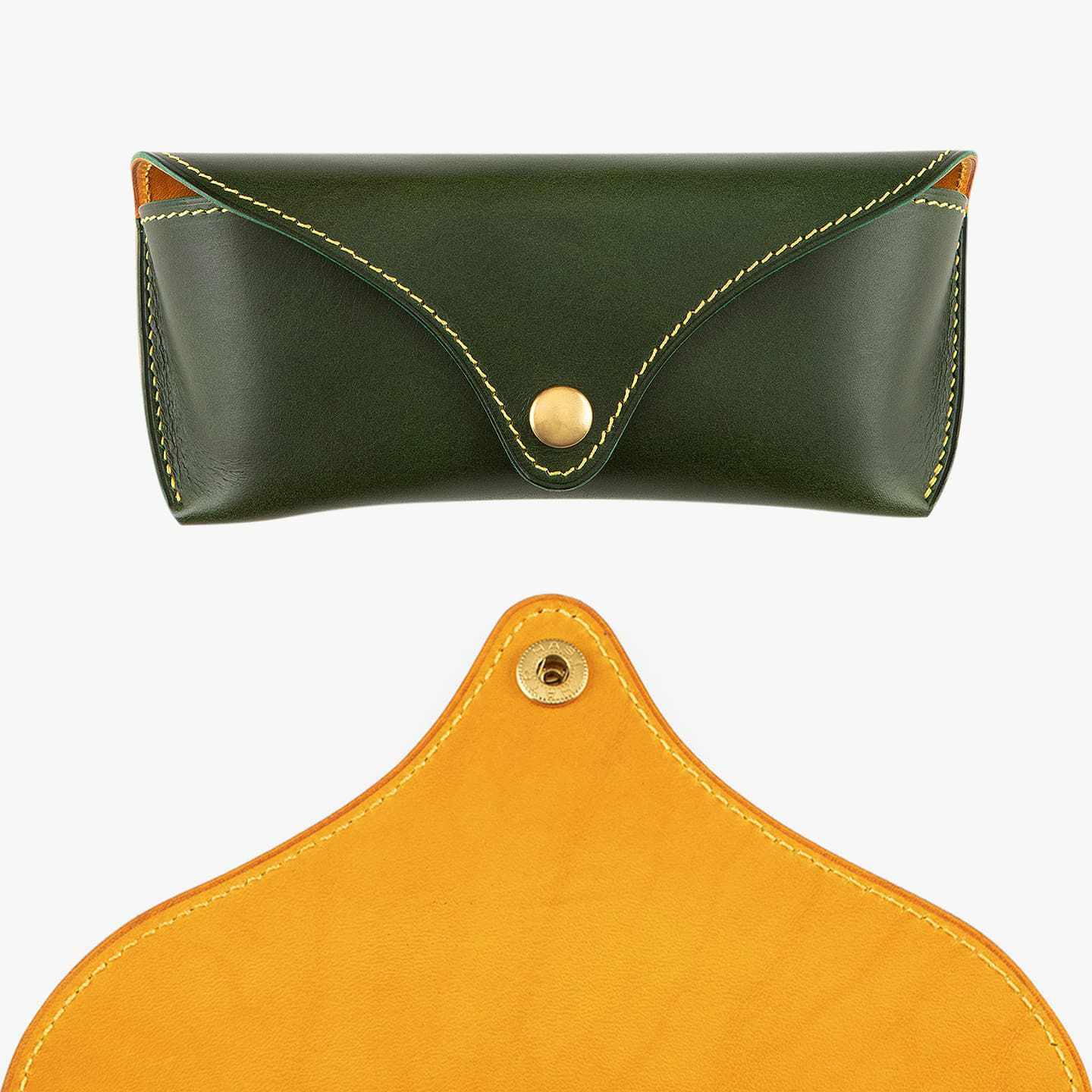 外装（ブッテーロ）：Green、ホック：Gold、糸色：内装と同系色