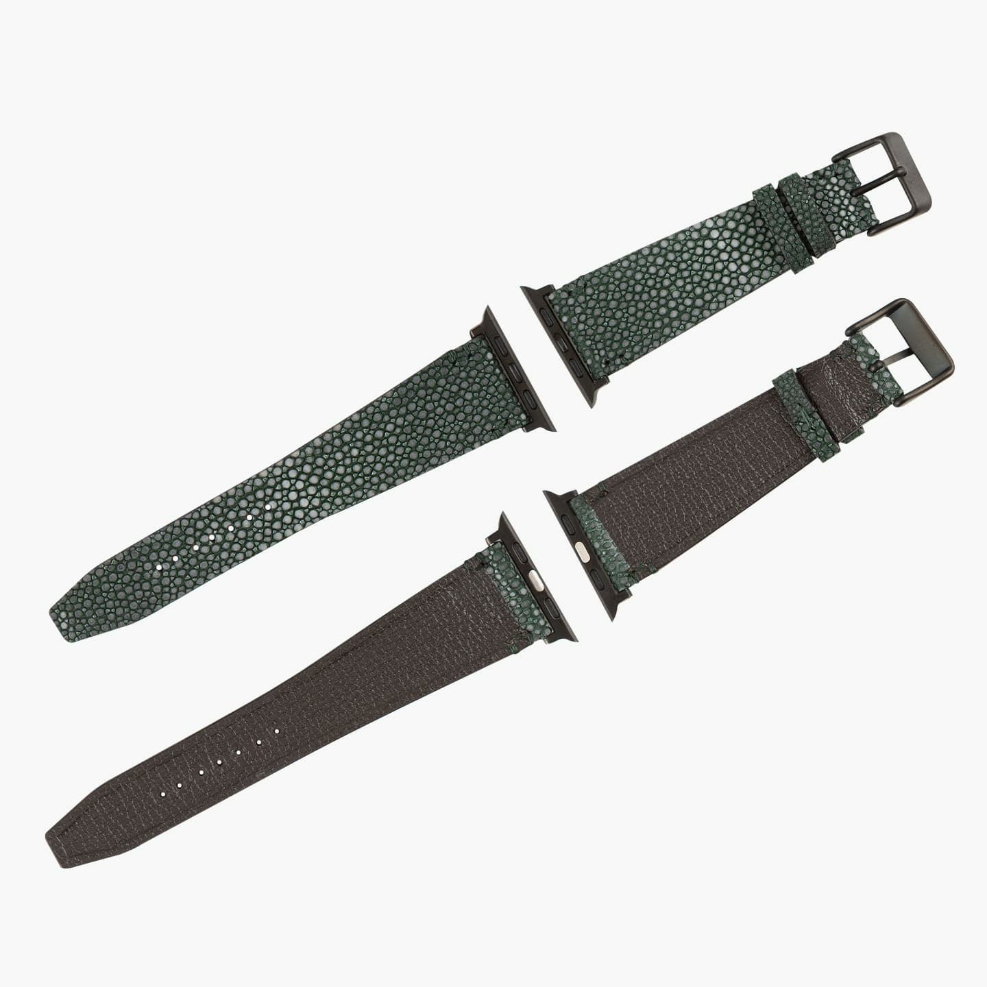 表面（ガルーシャ）：Green、裏面（シェーブル）：Black(Noir)、金具：Black