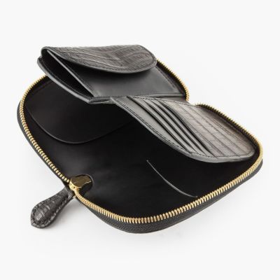 クロコダイル ポロサス & ブッテーロ ミドルラウンドジップ財布