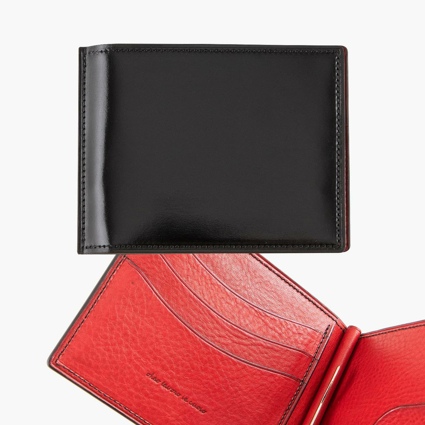 外装（コードバン）：Black、内装（リベルソ）：Red、金具：Gold　※糸色は、外装と同系色となります。