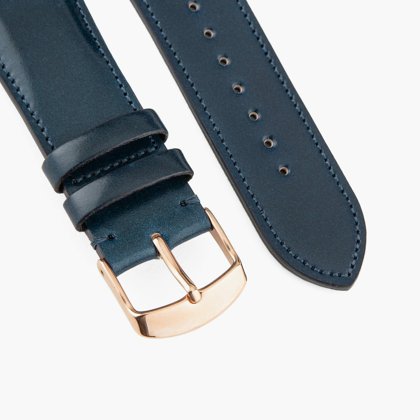 Apple Watch ケースサイズ：42 - 45 mm、表面：Blue、アダプター ＆ 尾錠：RoseGold
