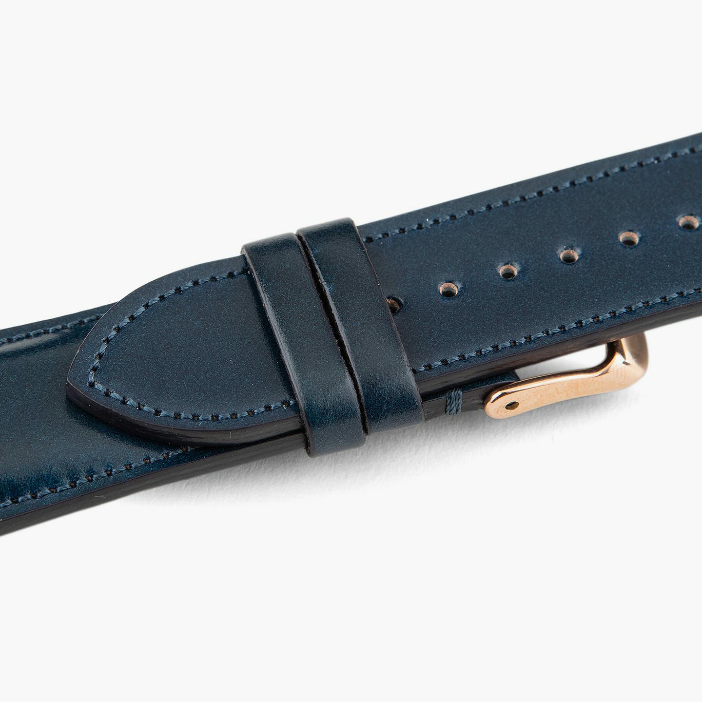 Apple Watch ケースサイズ：42 - 45 mm、表面：Blue、アダプター ＆ 尾錠：RoseGold