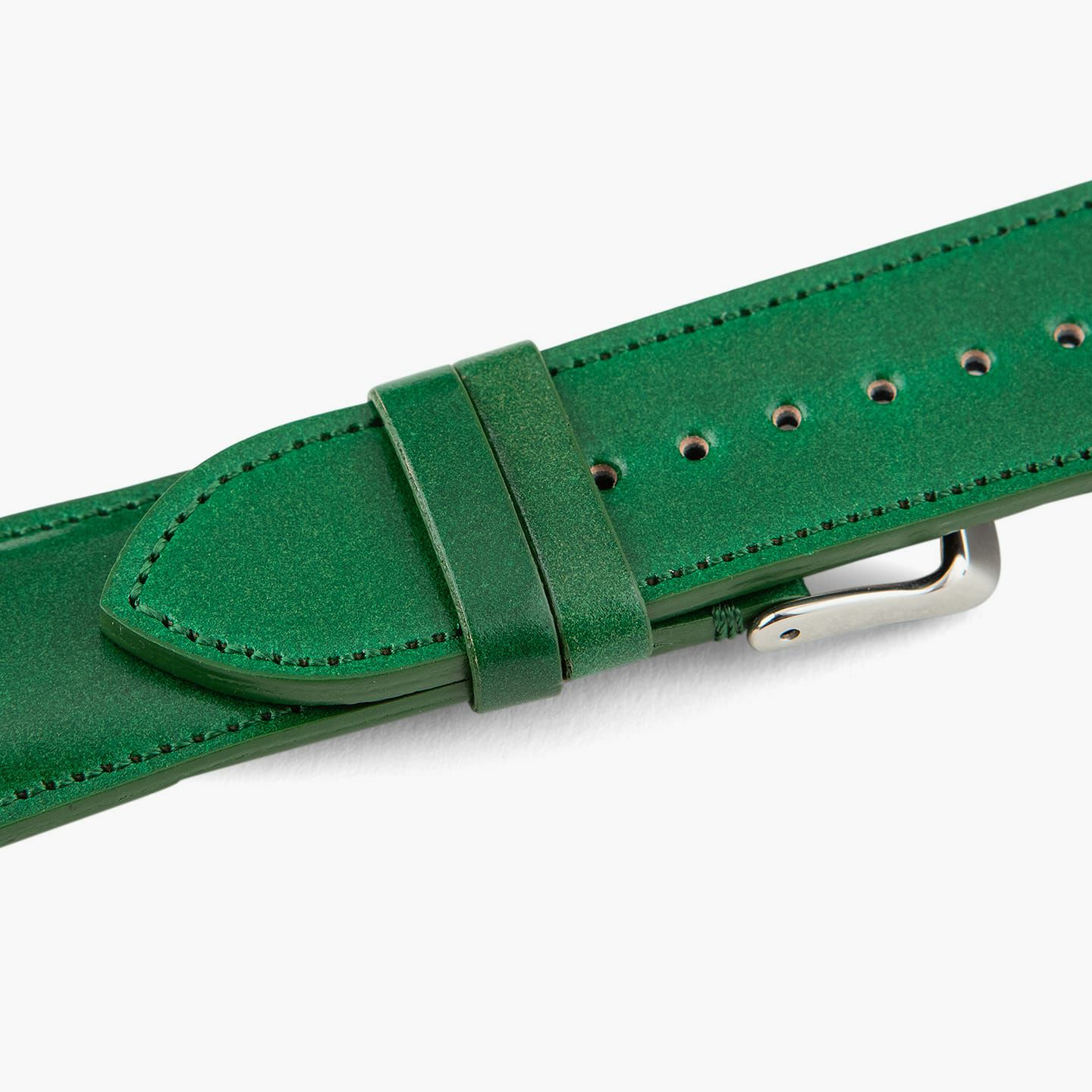 Apple Watch ケースサイズ：42 - 45 mm、表面：Green、アダプター ＆ 尾錠：Silver