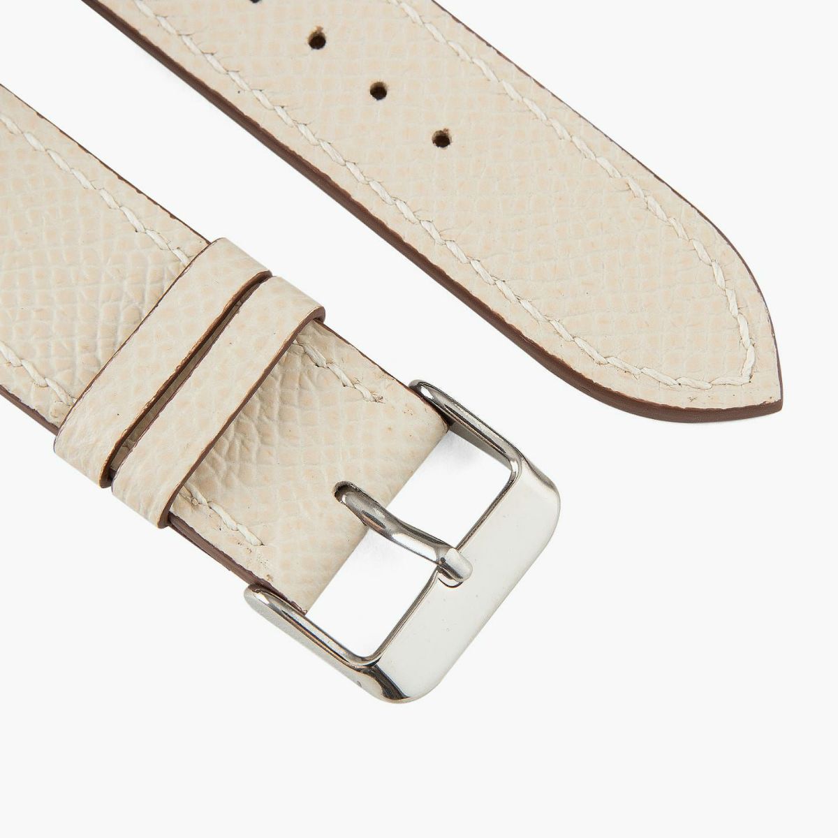 Apple Watch ケースサイズ：38 - 41 mm、腕周りサイズ：ML、表面（ダービー）：Ivory、糸色：Cream