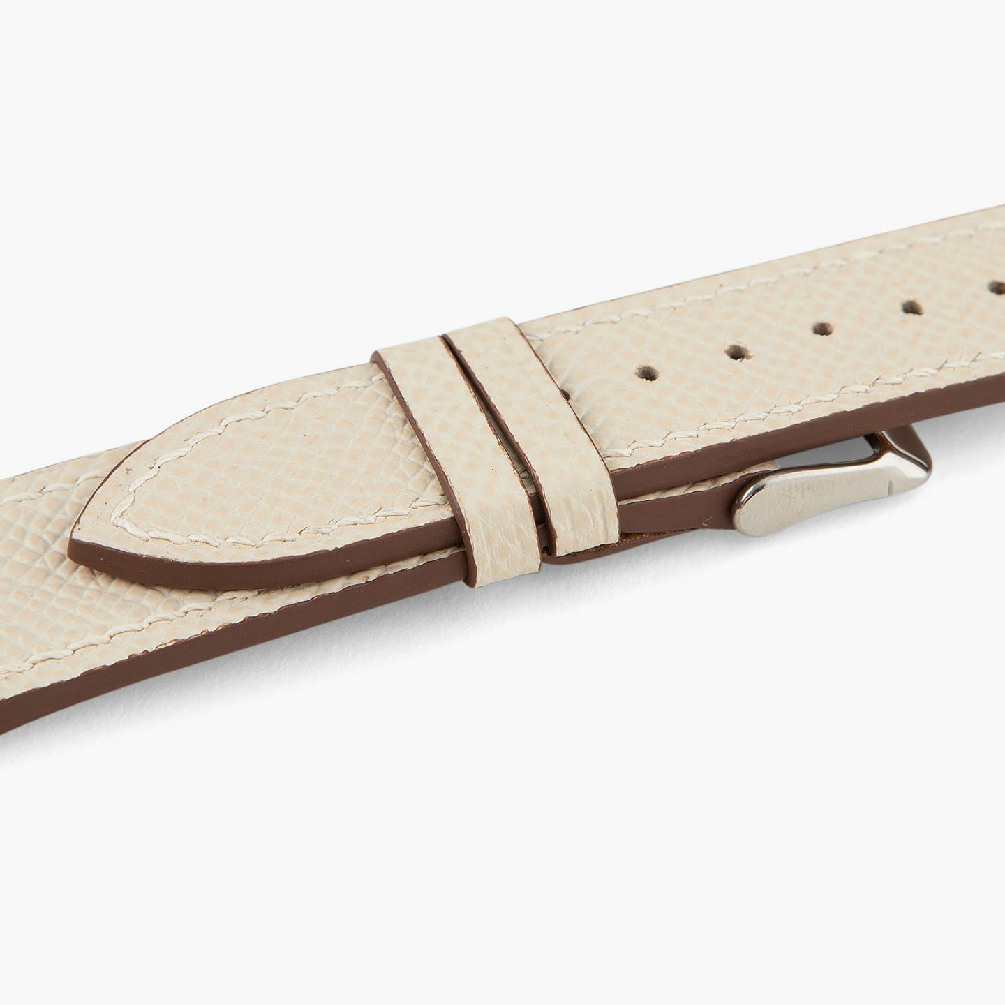 Apple Watch ケースサイズ：38 - 41 mm、腕周りサイズ：ML、表面（ダービー）：Ivory、糸色：Cream