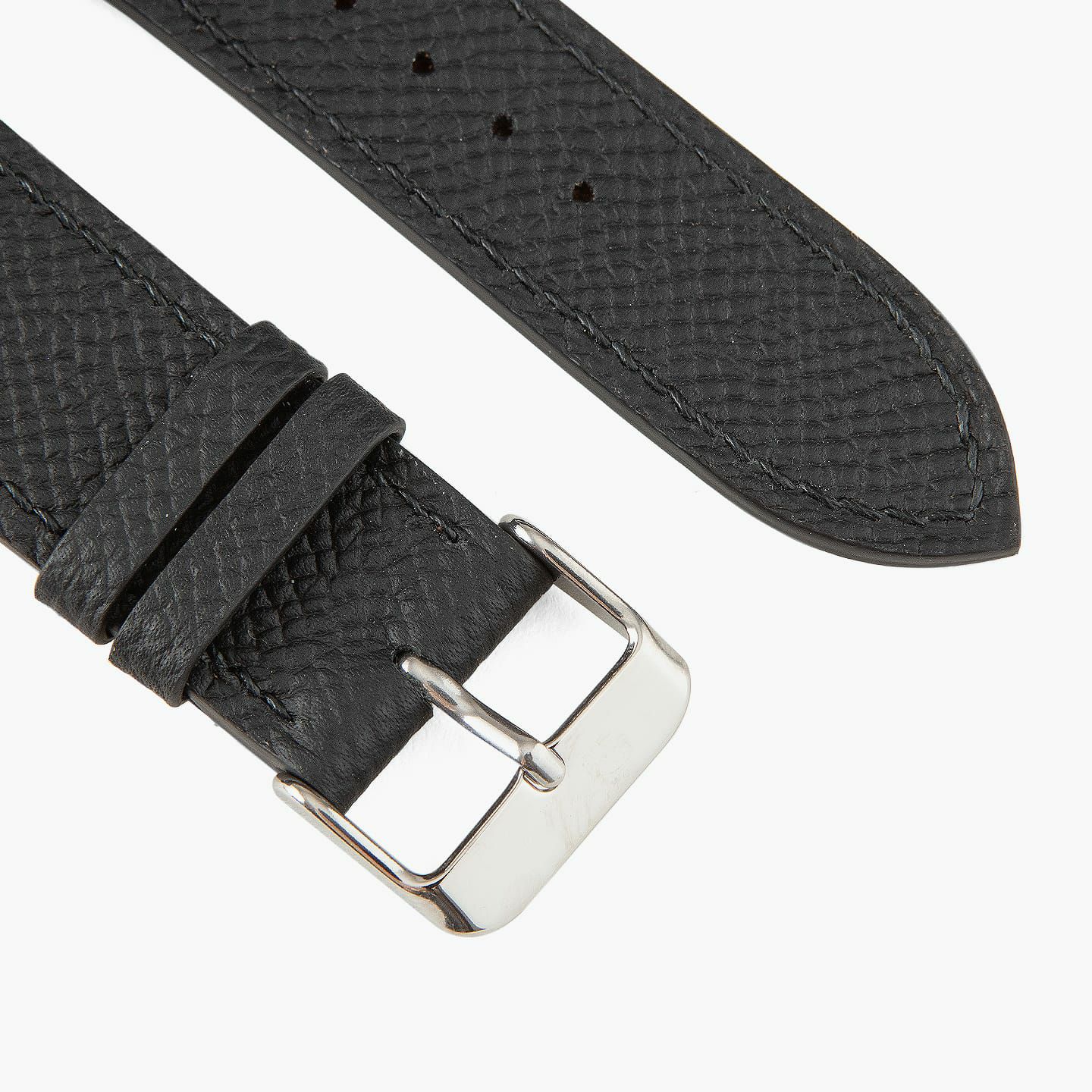 Apple Watch ケースサイズ：38 - 41 mm、腕周りサイズ：SM、表面（ダービー）：Noir、糸色：Black