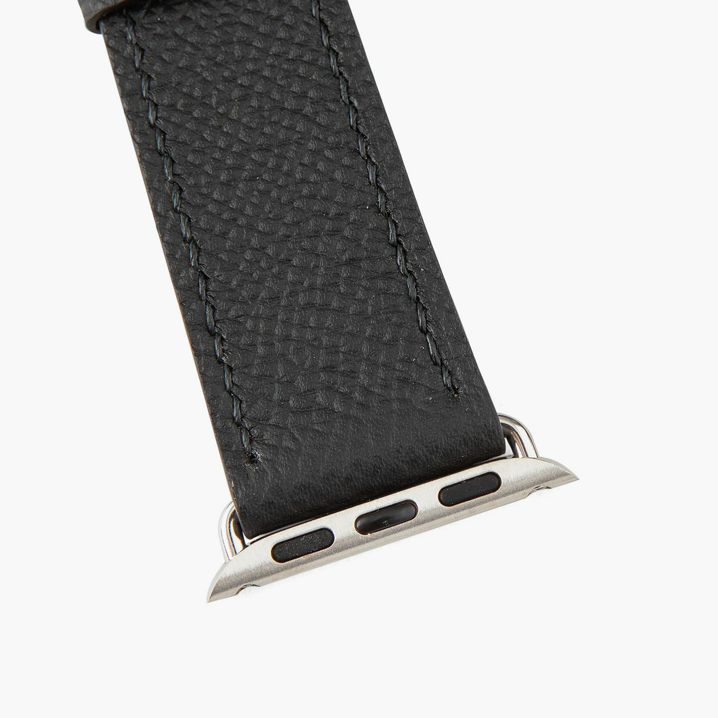 Apple Watch ケースサイズ：38 - 41 mm、腕周りサイズ：SM、表面（ダービー）：Noir、糸色：Black