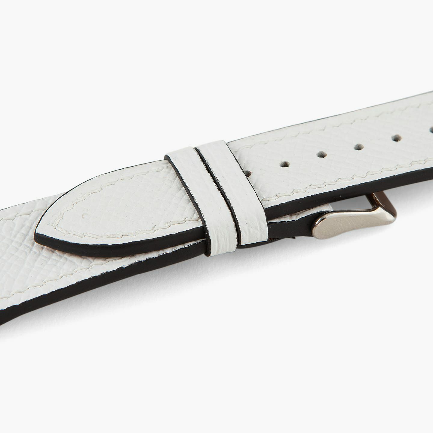 Apple Watch ケースサイズ：38 - 41 mm、腕周りサイズ：SM、表面（ダービー）：Blanc、糸色：Natural