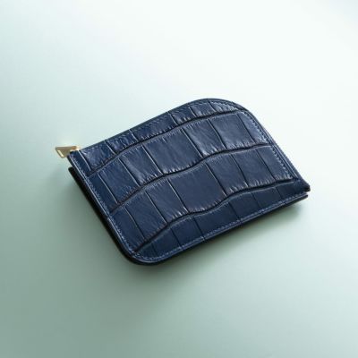 藍染めクロコダイル ミニウォレット | 大人の財布・ ミニ・コンパクト 