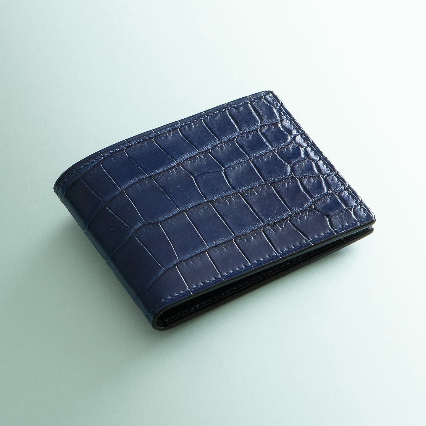 藍染めポロサス 薄型二つ折り財布