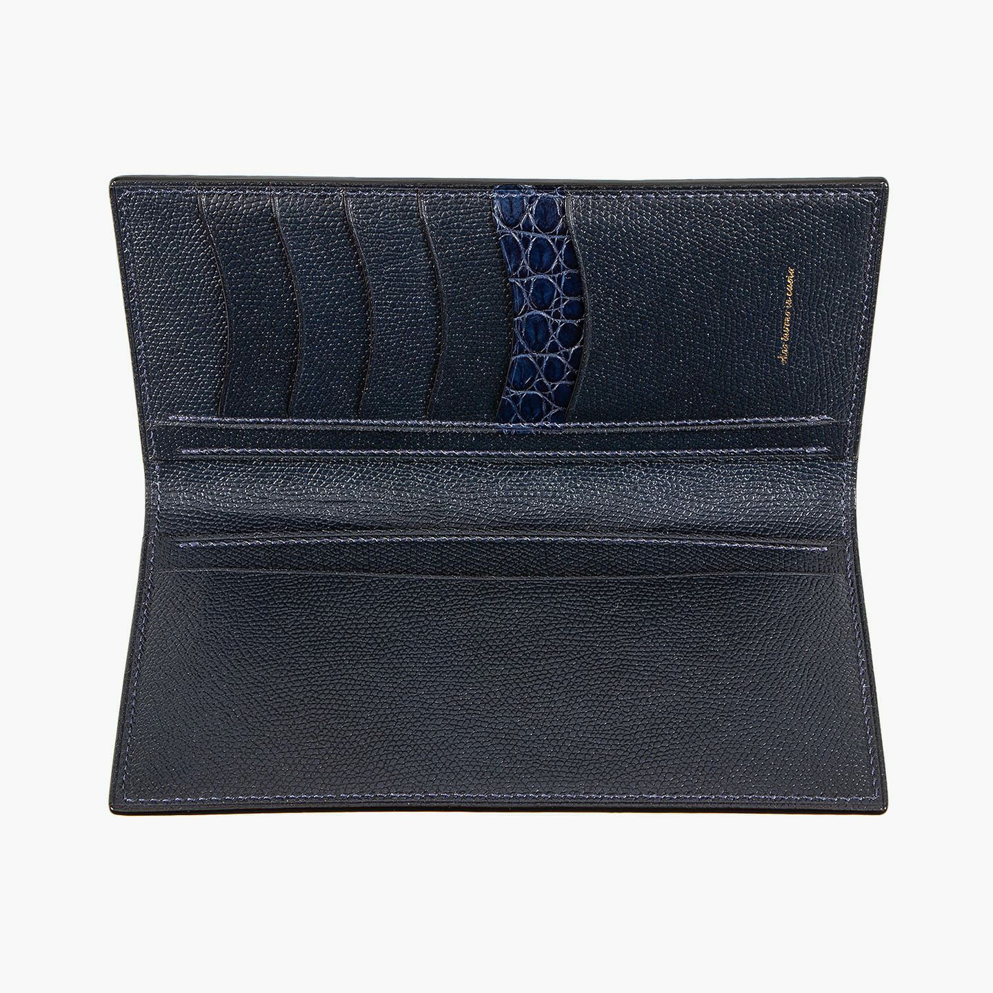 内装（ドーフィン）：Navy、ブランドロゴ箔押し：Gold