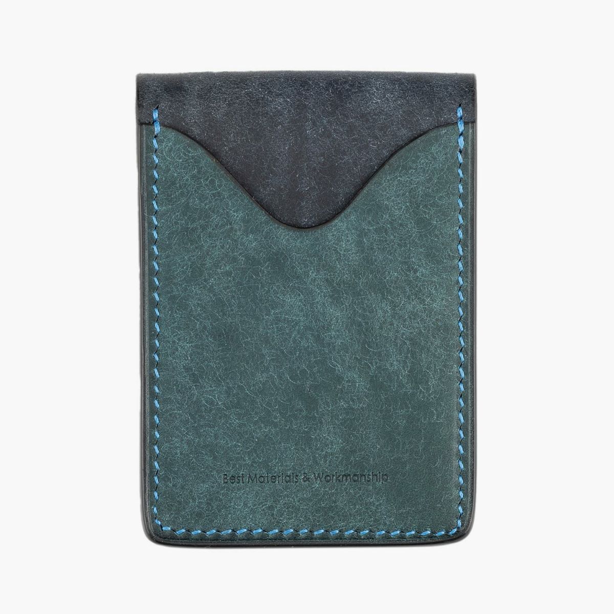 外装：Navy、裏面ポケット：Petrolio、糸色：Blue