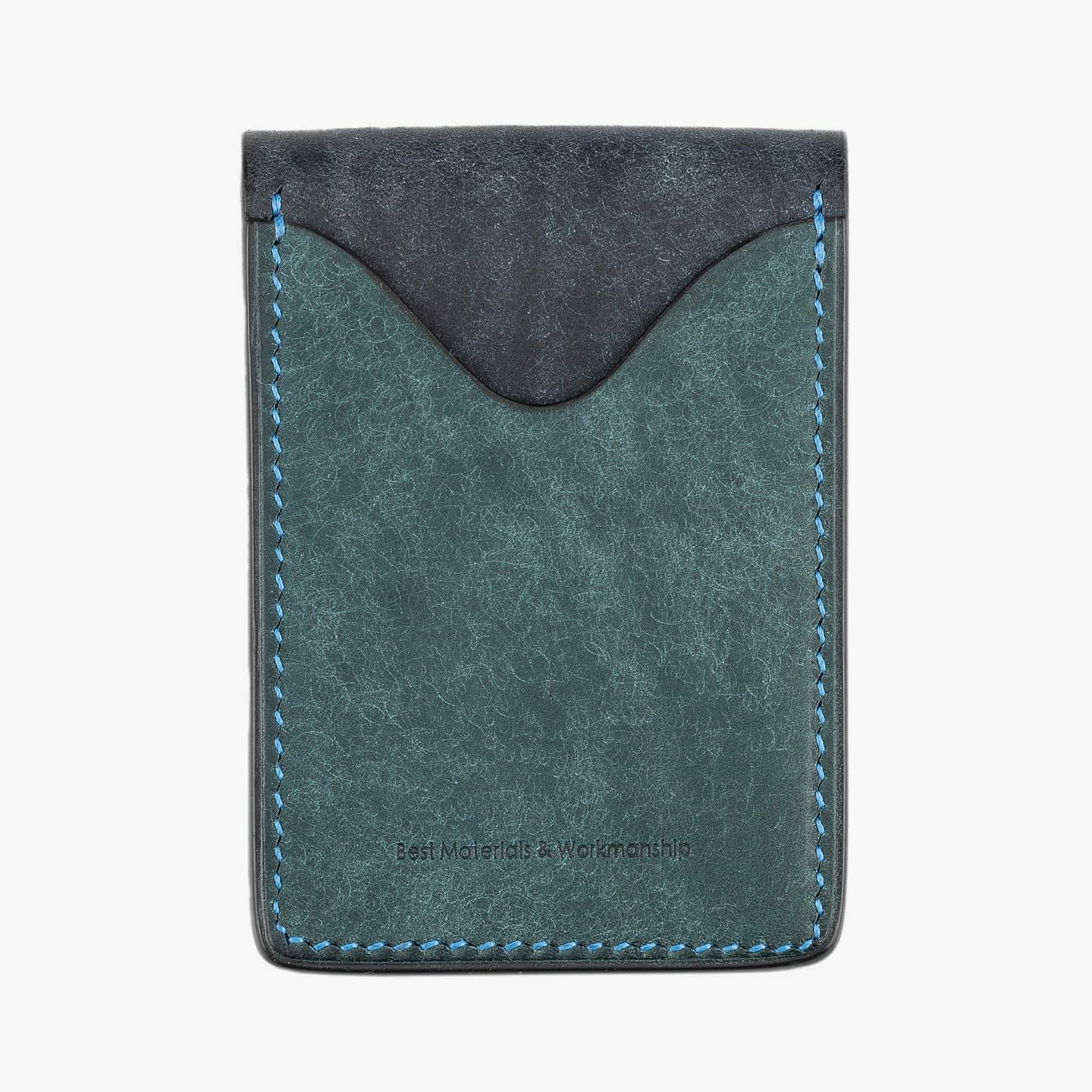 外装：Navy、裏面ポケット：Petrolio、糸色：Blue