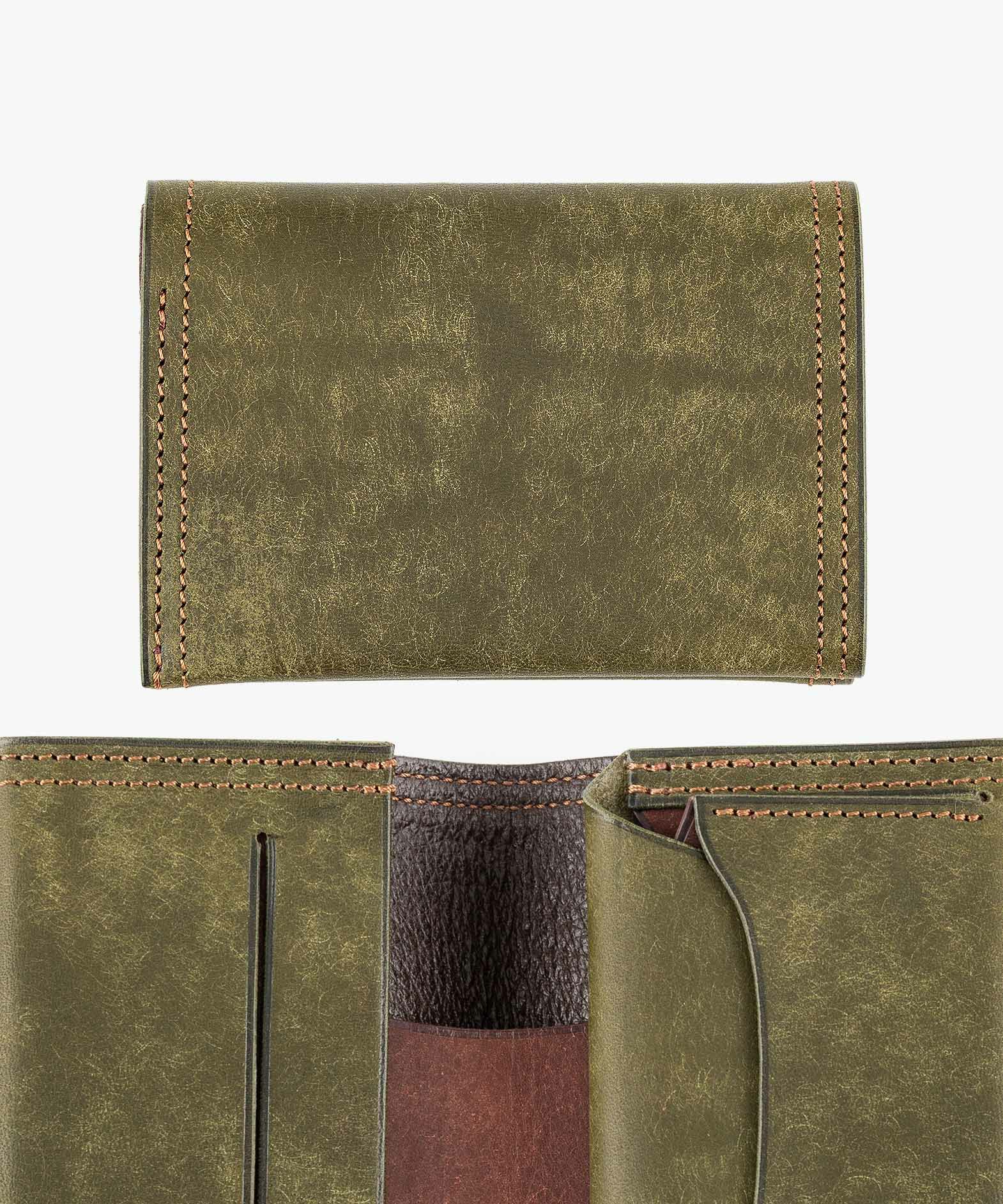 外装（プエブロ）：Oliva、内装装飾（プエブロ）：Tabacco、糸色：Brown