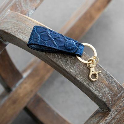 藍染めクロコ ループキーホルダー | 大人のバッグ・財布