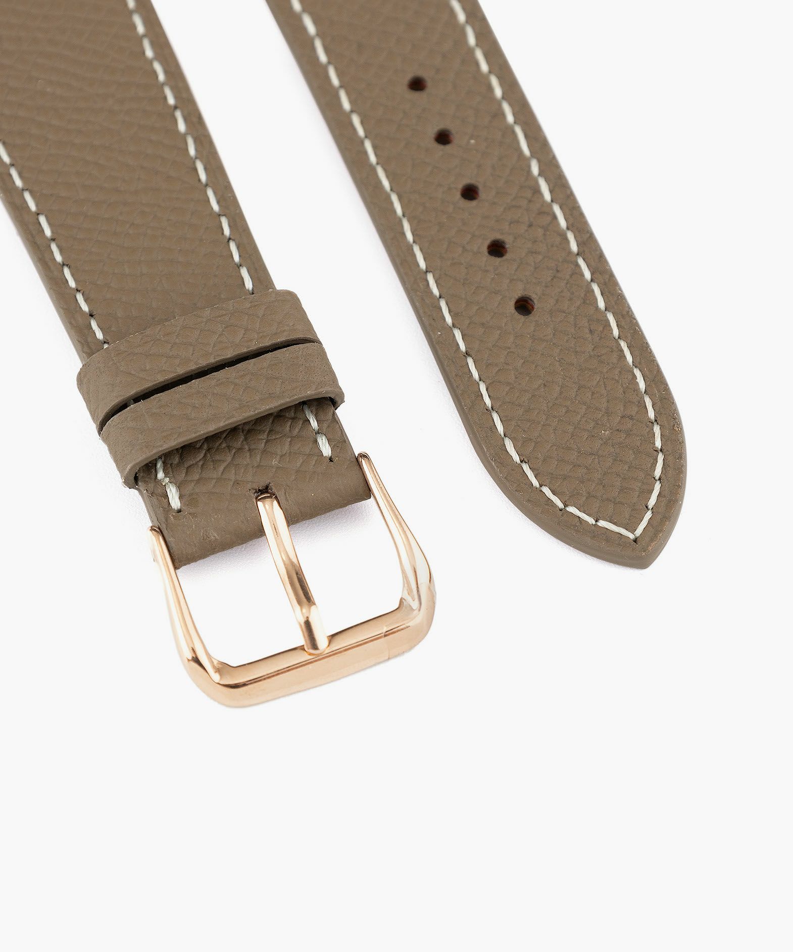 表面（ダービー）：Etoupe、裏面（ツェルマット）：Naturel、アダプター ＆ 尾錠：Rose Gold