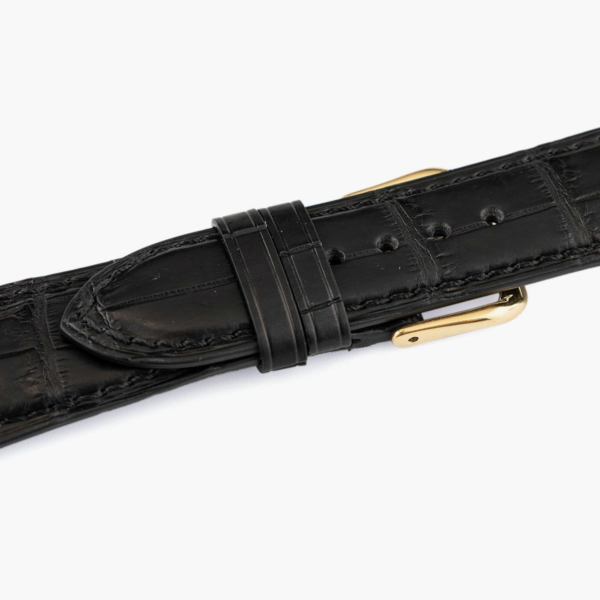 表面（クロコダイル）：Black、裏面（ツェルマット）：Noir、アダプター ＆ 尾錠：Gold