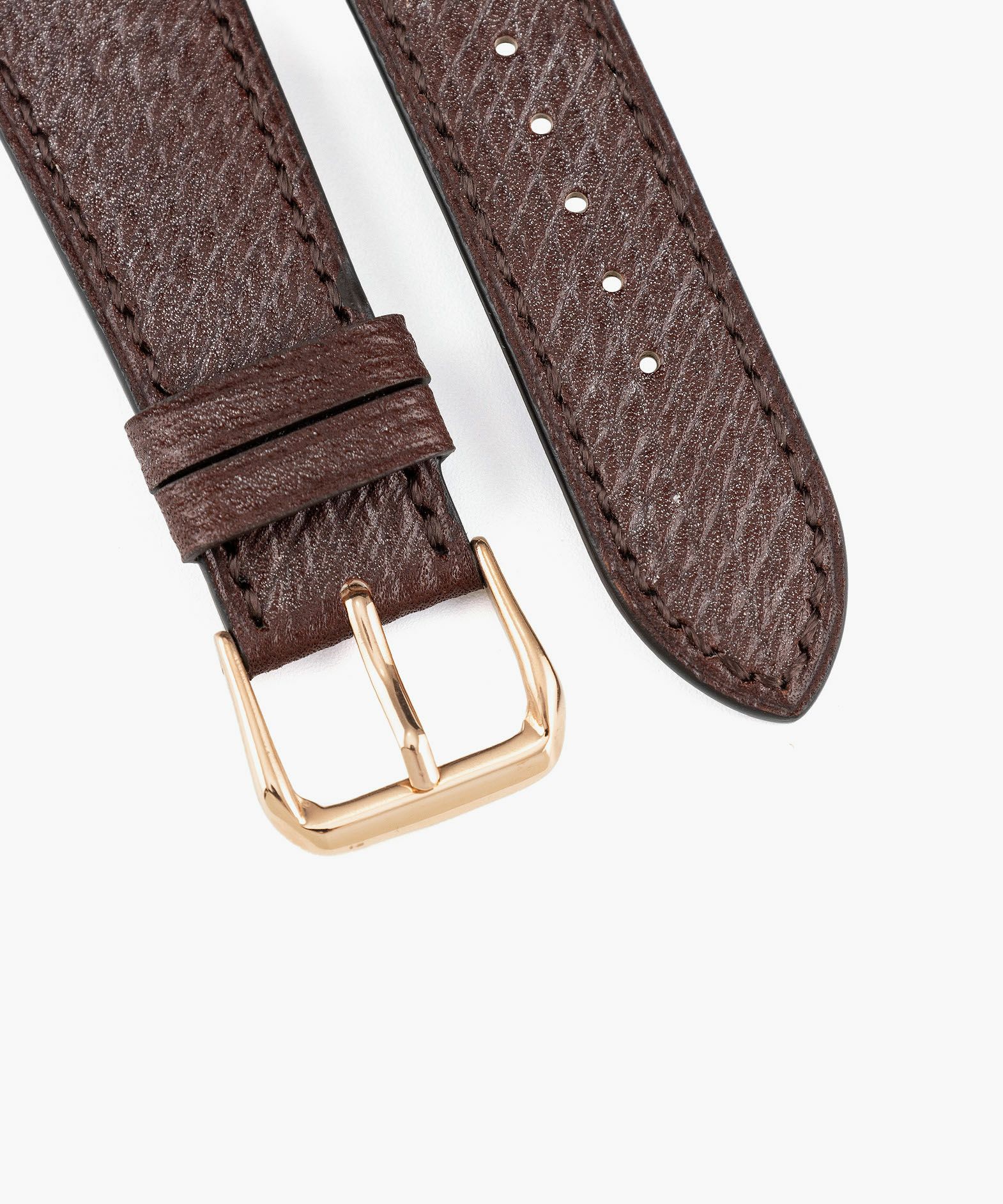 表面（ロシアンカーフ）：Brown、糸色：表面と同系色、裏面（ツェルマット）：Beige、アダプター ＆ 尾錠：Gold
