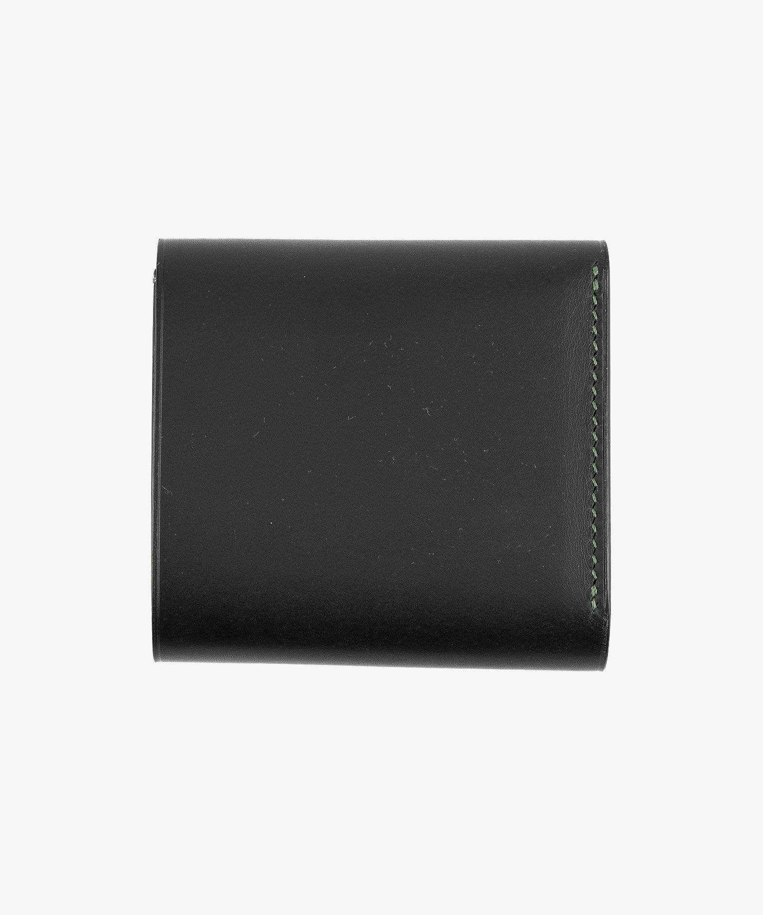 外装（リスシオ）：Black、内装（リスシオ）：Black、札入れ（リスシオ）：Hortensia、ホック：Black、糸色：Dark Gr