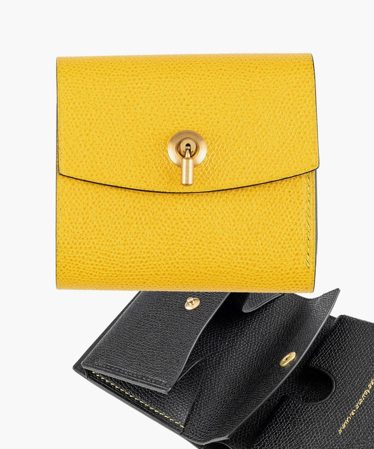 外装（ドーフィン）：Mustard、内装（ドーフィン）：Noir、カードスロットタイプ：大容量1ポケット、利き手：左利き用、オコシ金具：Gold