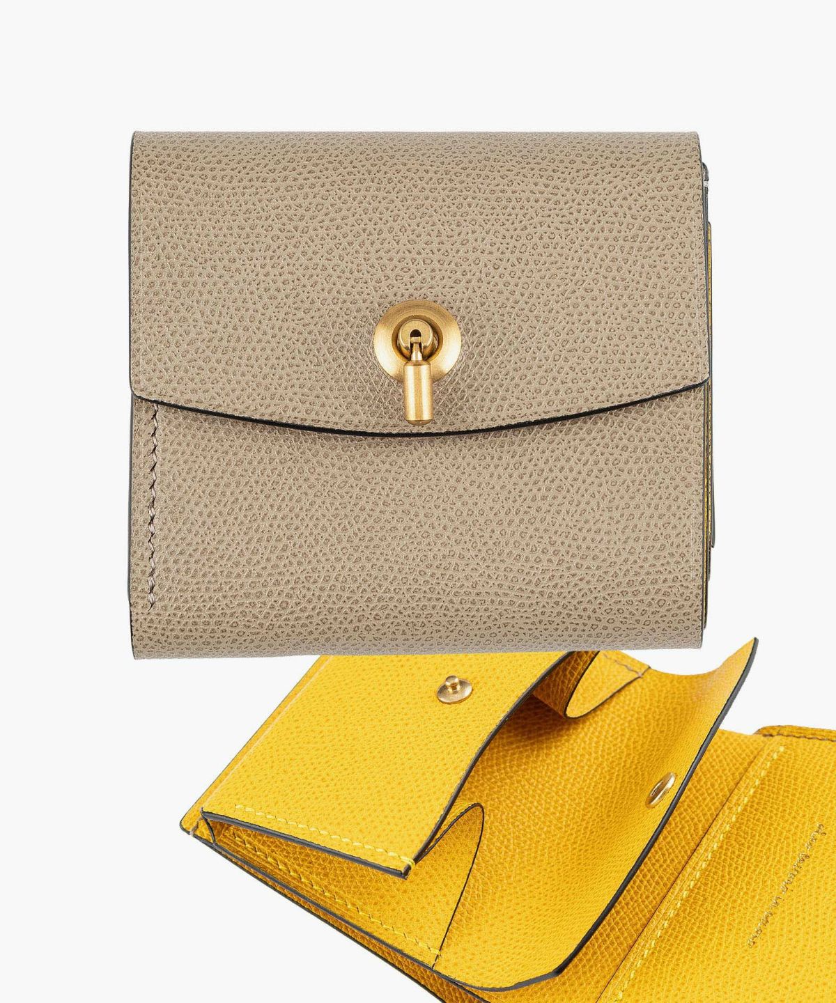 外装（ドーフィン）：Oyster Gray、内装（ドーフィン）：Mustard、カードスロットタイプ：スリム2ポケット、利き手：右利き用、オコシ金具：Gold