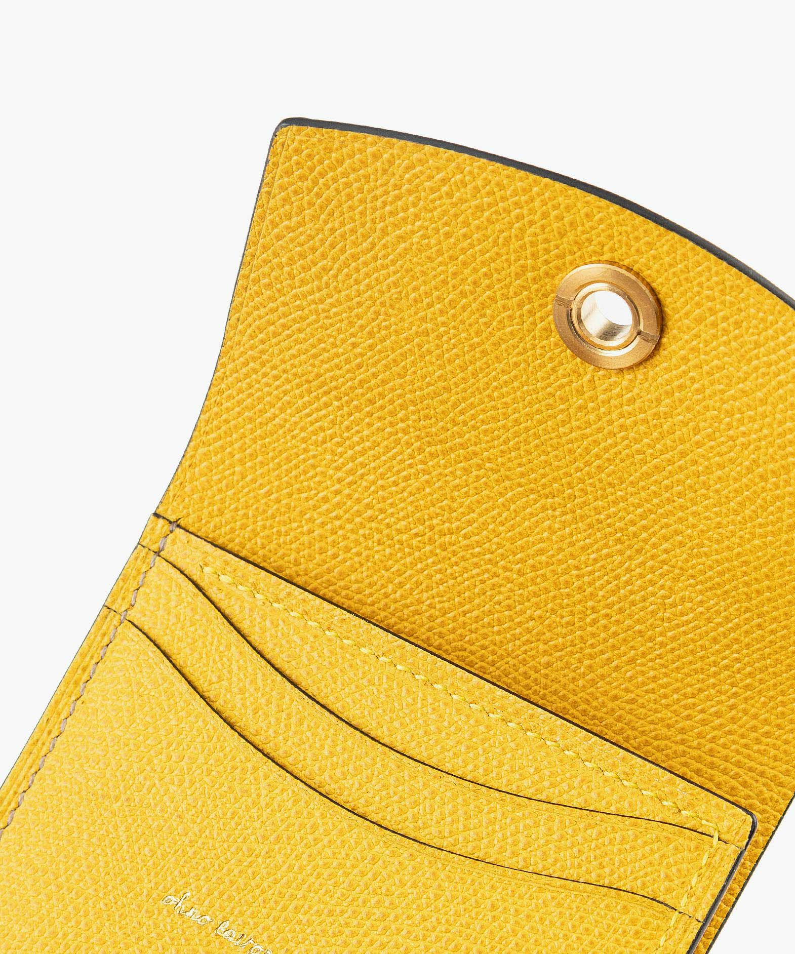 外装（ドーフィン）：Oyster Gray、内装（ドーフィン）：Mustard、カードスロットタイプ：スリム2ポケット、利き手：右利き用、オコシ金具：Gold