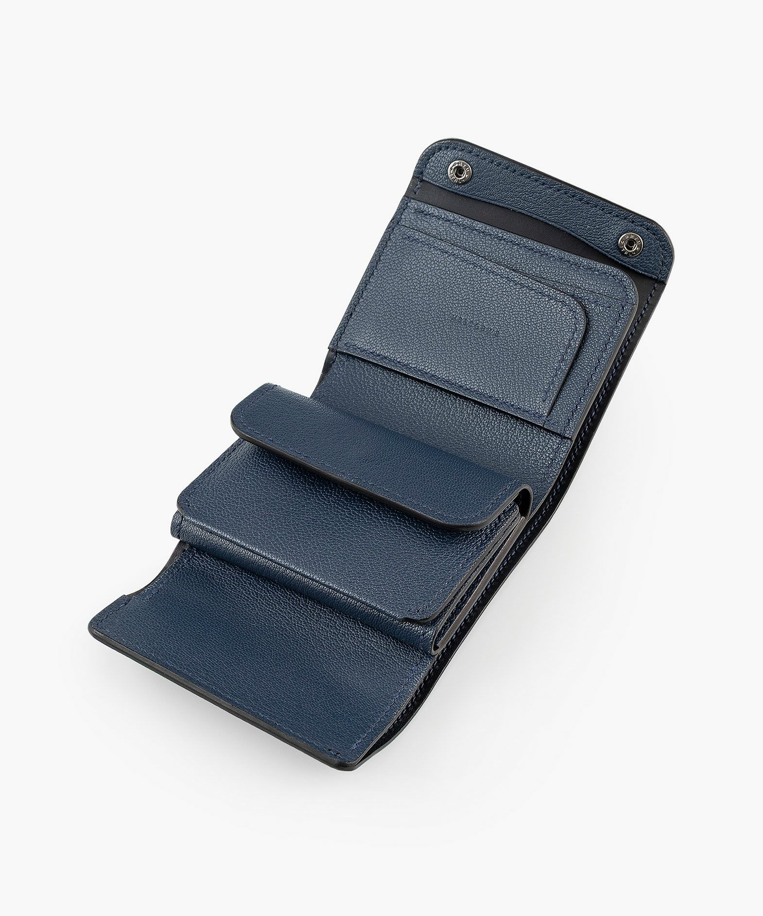 外装（シェーブル）：Navy、内装（シェーブル）：Navy、内装裏張り（ブルガロ）：Navy、糸色：Navy、ホック：Black