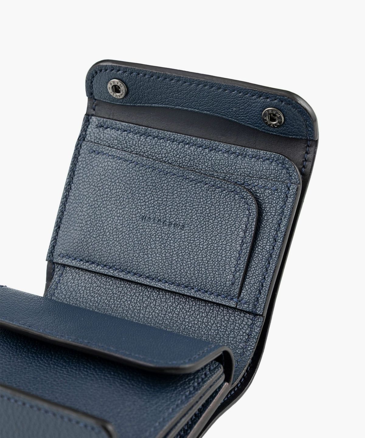 外装（シェーブル）：Navy、内装（シェーブル）：Navy、内装裏張り（ブルガロ）：Navy、糸色：Navy、ホック：Black