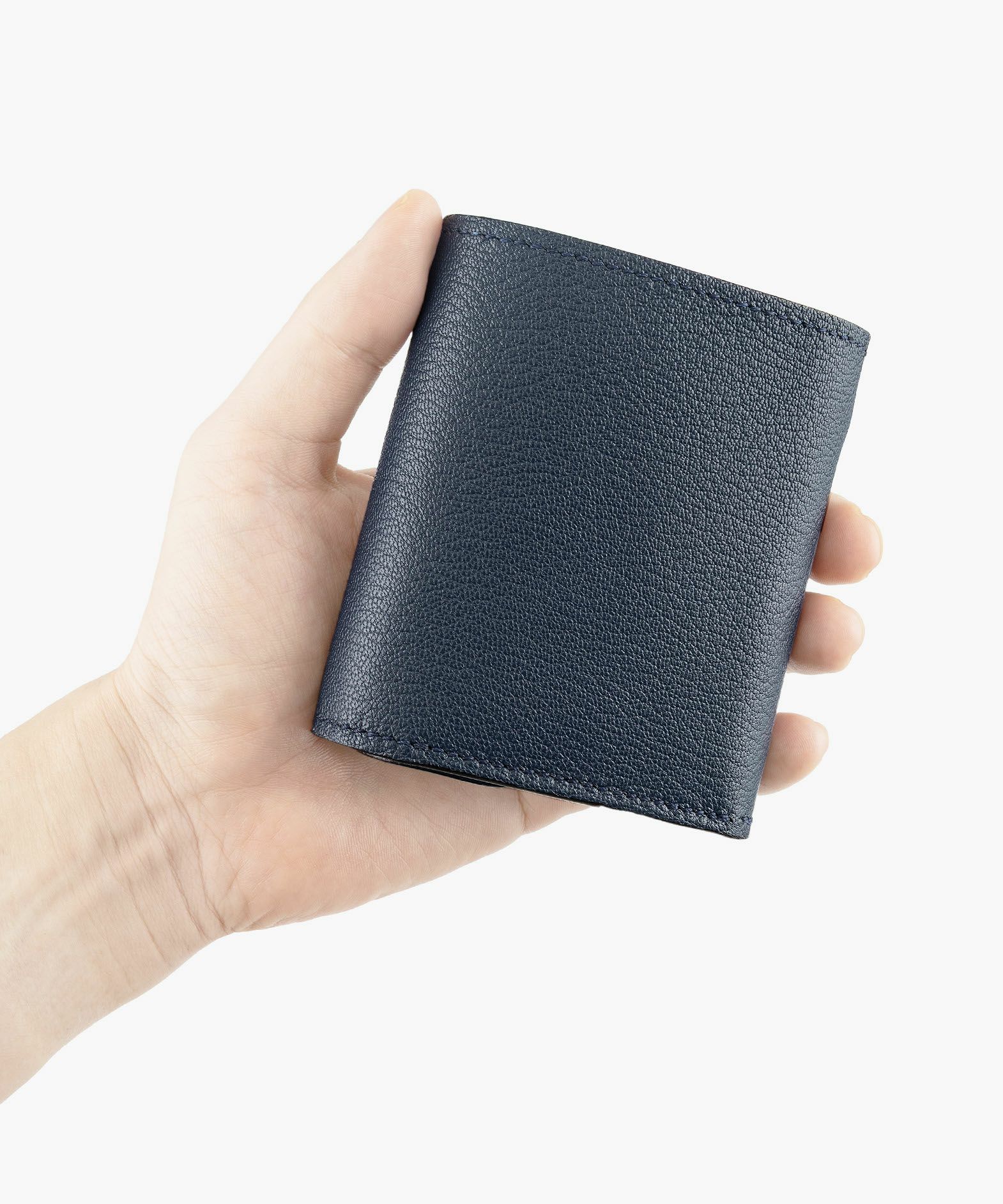 外装（シェーブル）：Navy、内装（シェーブル）：Navy、内装裏張り（ブルガロ）：Navy、糸色：Navy、ホック：Black