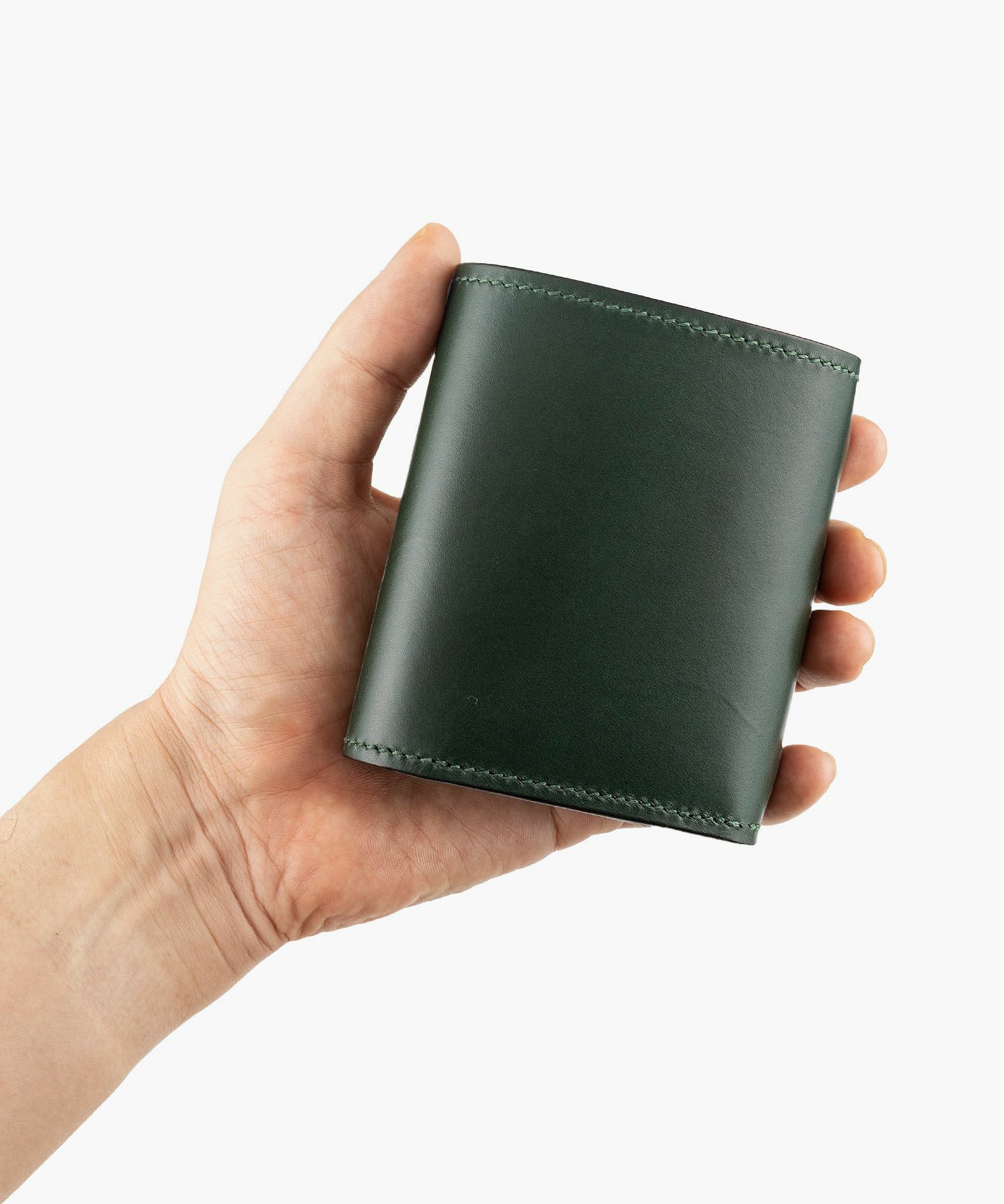 外装（ブルガロ）：Green、内装（ブルガロ）：Green、内装裏張り（ブルガロ）：Brown、糸色：Green、ホック：Black
