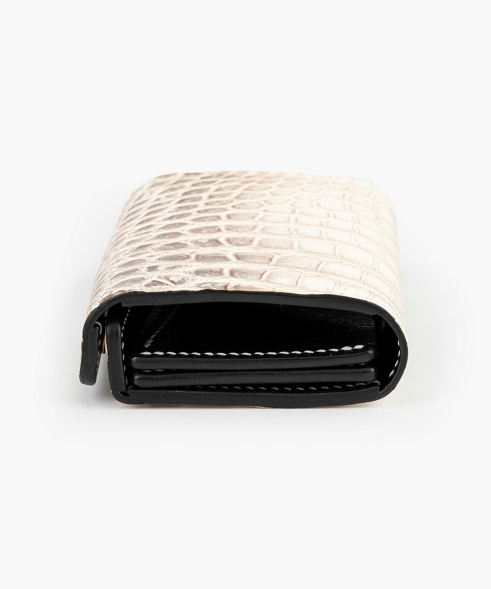 外装（ポロサス）：Himalayan、糸色：White、ホック：Gold、内装裏張り（ブルガロ）：Black、内装（ブルガロ）：Black