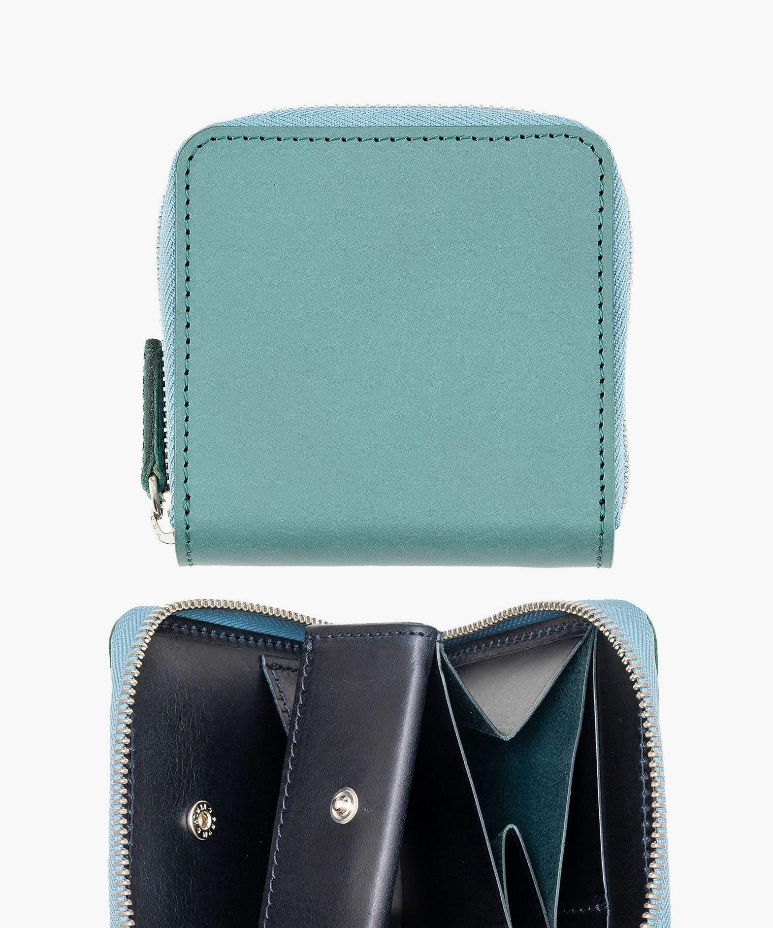 外装（ブッテーロ）：Turquoise、内装（ブッテーロ）：Navy、金具：Silver