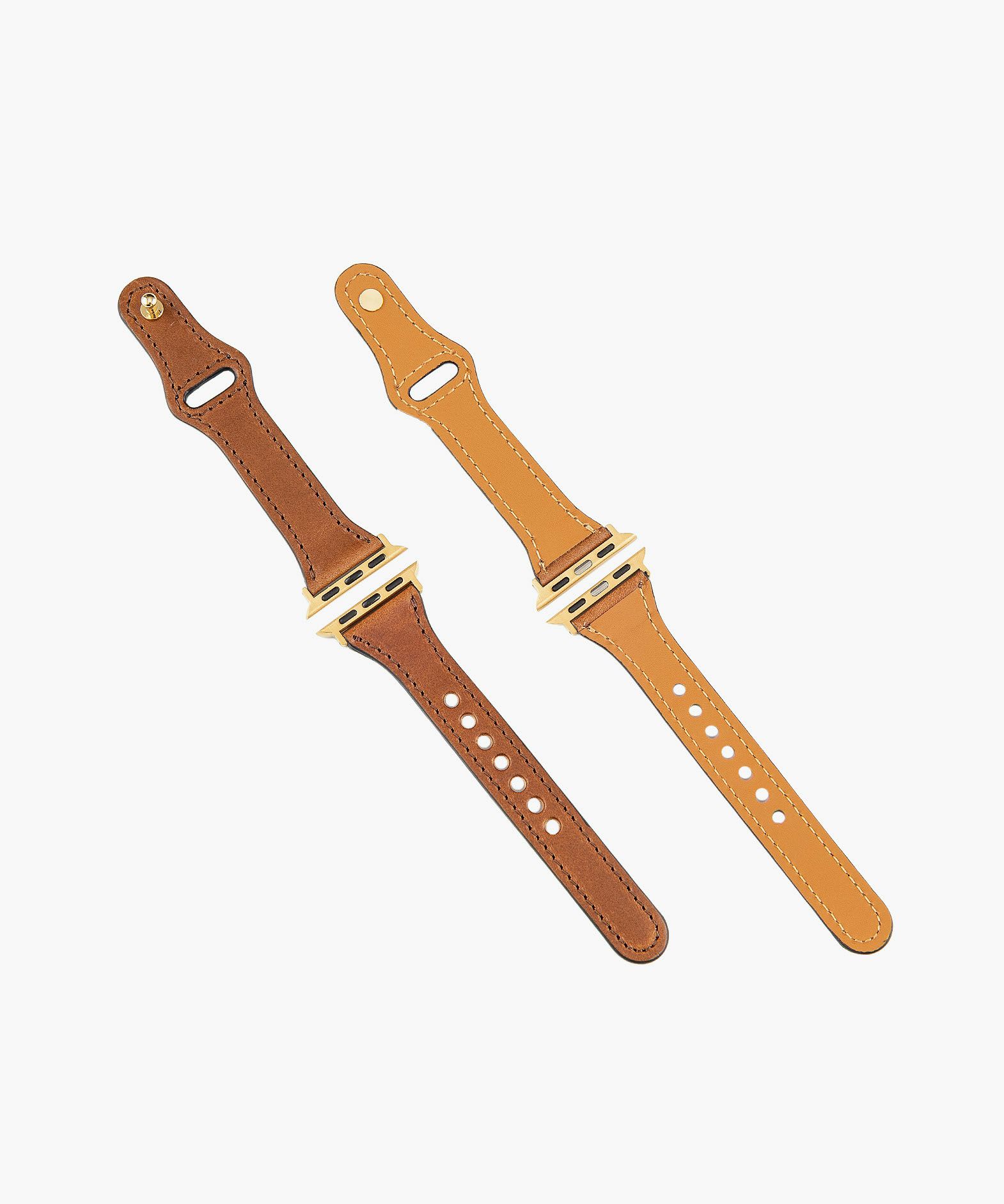 モデル＆手首サイズ：スリム、カラー：Camel、アダプター ＆ 尾錠：Gold
