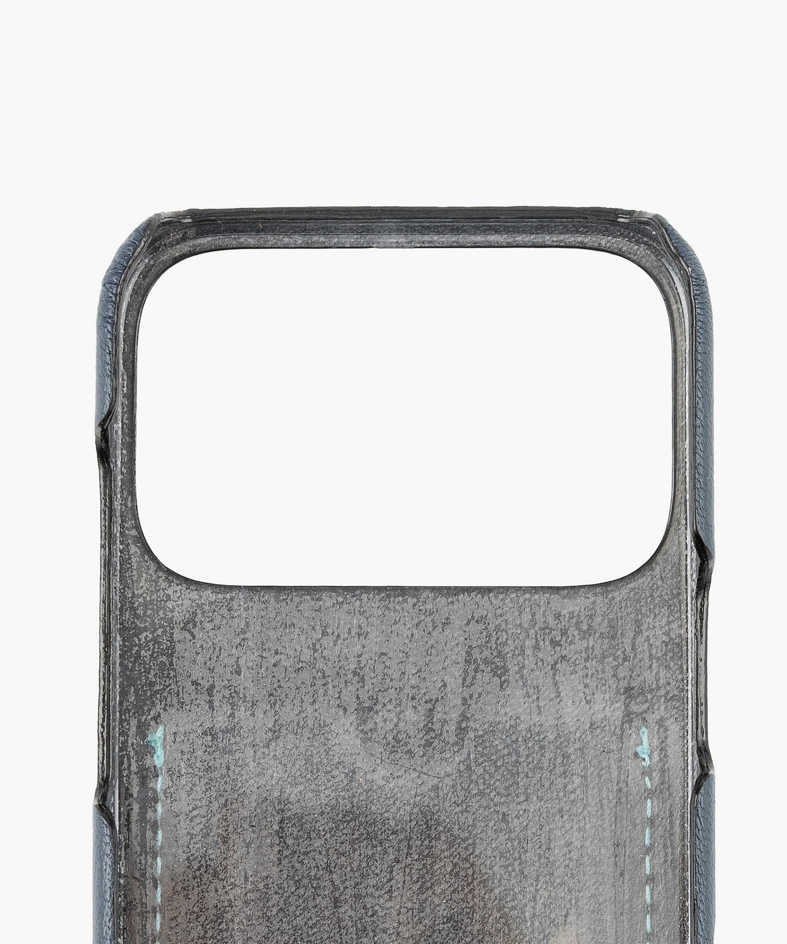 外装（シェーブル）：Navy、カードスロット（シェーブル）：Tiffany Blue、糸色：カードスロットと同系色